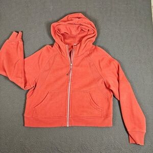 Lululemon Scuba Oversized Full Zip Hoodie Coral Orange Sweatshirt Women's M/L